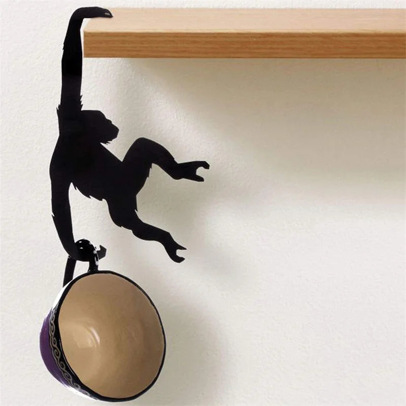 Kitchen Wall Door Hooks Key Hanger Monkey Shaped Banana